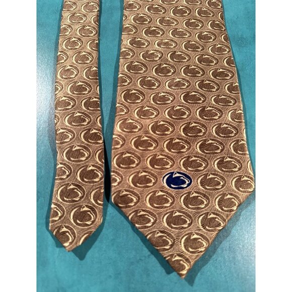 Penn State Nittany Lions RM Sports 100% Silk Tie Made in USA – Tonal Logo – 2000 - Picture 1 of 7